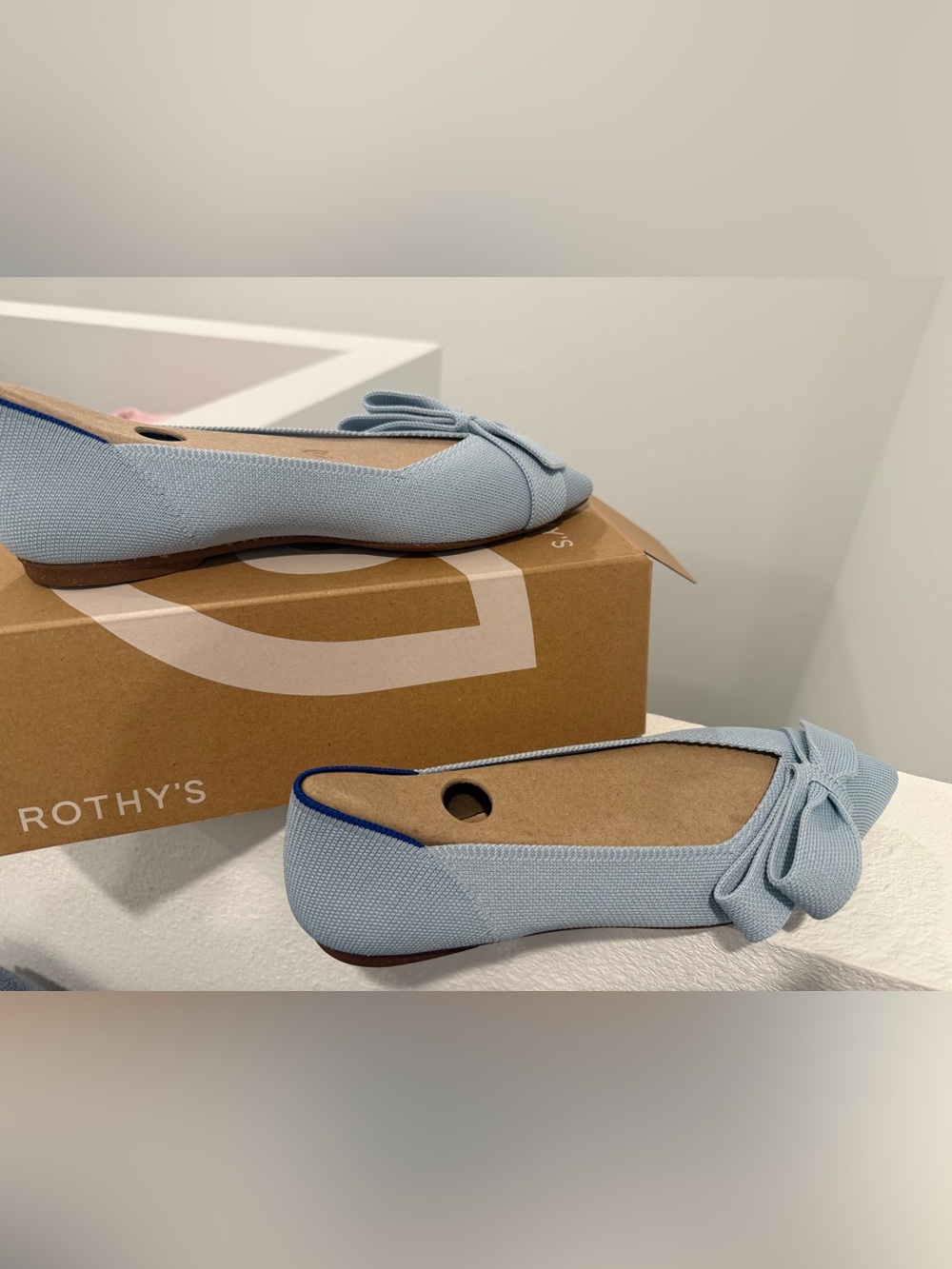 Rothy's Light Blue Bow Ballet Flats